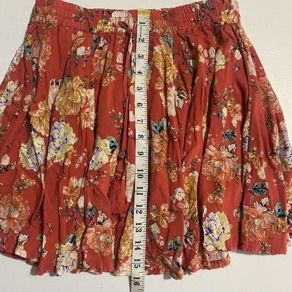 O'NEILL Lopez Short Skirt Women's Sz S Chrysanthemum Tassel Tie Elastic Waist - Picture 4 of 8